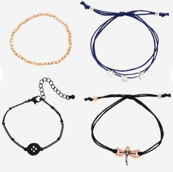 Coraline Dragonfly Button Stars Bracelet Set 4 Piece Bracelets Laika New - Picture 2 of 16